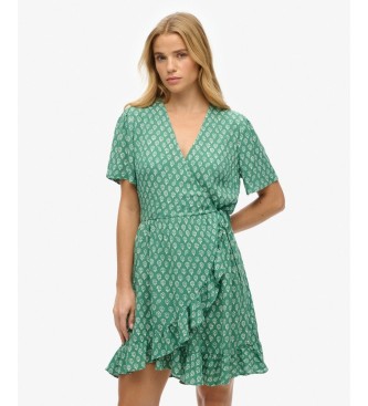 Superdry Vestido Wrap verde