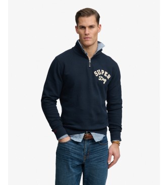 Superdry Sudadera Vintage Athletic Half Zip azul
