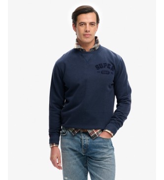 Superdry Sudadera de cuello redondo Vintage Athletic Tonal Crew azul marino