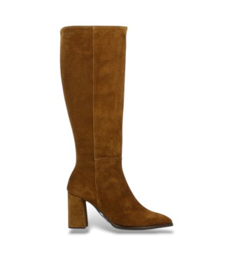 Wonders para mujer. M-5442 Botas de Piel Charme beige (36), 3 a 5cm, Cremallera, Casual