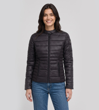 Guess Per Donna. W6YL16W2891 Giacca Vona Rilievo Nero (L), Casual, Poliestere