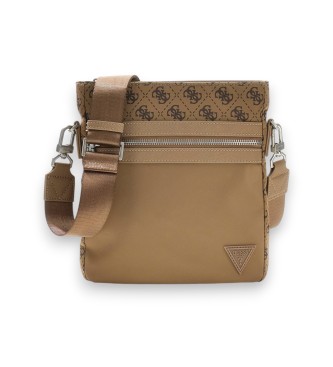 Guess For Man. HMBENPP6123 Berlin Beige Flat Crossbody Bag (Osfa), Casual, Polyester