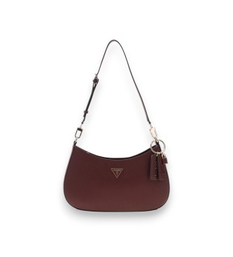 Guess For Woman. HWZG9672180 Noelle Ii Burgundy Shoulder Bag With Zipper (Osfa), Casual, Maroon, Polyurethane