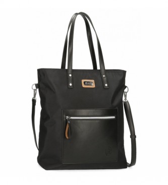 El Potro para mujer. Bolso Shopper El Potro Chic negro -35,5x40x12cm-