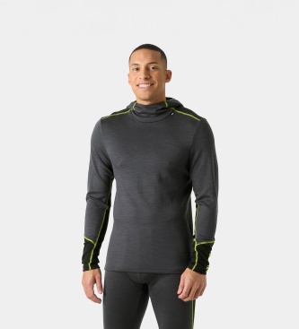 Para hombre. 49362 Camsieta térmica con capucha Lifa Merino Midweight gris (XL), Homewear, Lana, Manga larga