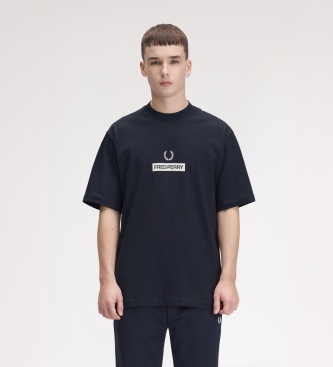 Fred Perry Uomo Blu Navy T-Shirt Con Logo Grafico Navy - Immagine 4