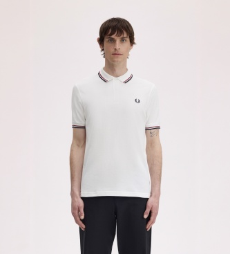 Fred Perry, Herren, Shirts, Twin Tipped Polo Shirt Short Sleeve Snow White, Weiss, (M) - Bild 11