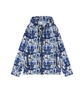 A|X Armani Exchange Homem Azul Para Xm002795af18579fb463 Jaqueta Estampada (Xl), Casual, Poliamida