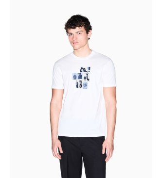 A|X Armani Exchange Homem Branco, Natural Para Xm002780af10358u0009 Camiseta De Corte Regular Em Jersey De Algodão Clássico Branco (Xxl), Casual, Manga Cur