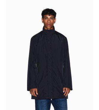 A|X Armani Exchange Abrigo largo con cuello alto y cierre oculto Essential marino