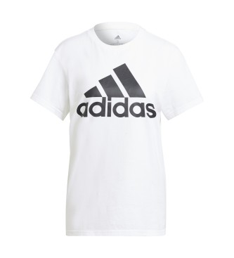 Adidas para mujer. Camiseta Essentials Logo Boyfriend blanco