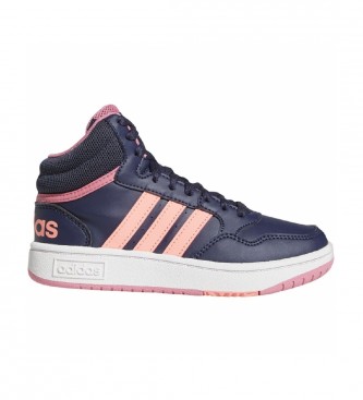 Adidas. Zapatillas Hoops Mid azul, rosa adidas