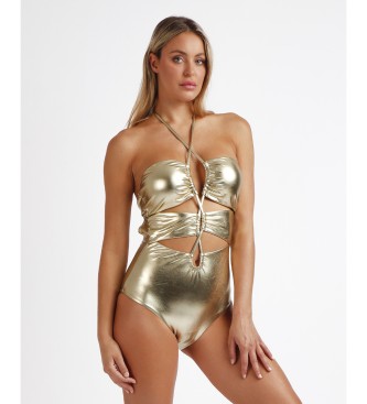 Admas para mujer. 11405-0-000061 Bañador Bandeau Kim K dorado (M), Beachwear, Poliéster, Admas outlet 2024.