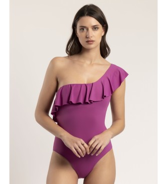 Admas para mujer. 11251-0-000289 Bañador Copas Volante Lateral lila (XL), Beachwear, Poliamida, Admas outlet 2024.