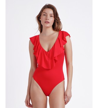 Admas para mujer. 11378-0-000306 Bañador Volantes Summer Frill rojo (40), Beachwear, Poliamida, Admas outlet 2024.