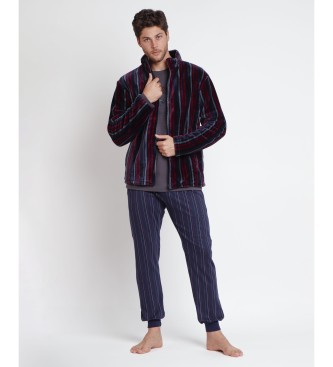 Admas para hombre. 67189-0-000216 Bata Manga Larga Gentlemen's Club marino (XXL), Homewear, Poliéster, Admas outlet 2024.