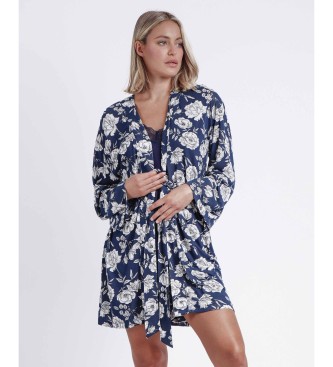 Admas para mujer. 67000-0-000216 Bata Manga Larga Navy Flowers marino (L), Homewear, Viscosa, Floral, Admas outlet 2024.