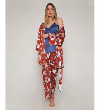 Admas para mujer. Conjunto Pijama + Bata Winter Garden floral, azul