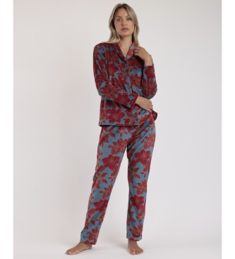Admas para mujer. 62652-0-000218 Pijama Abierto Manga Larga Luxury Velvet granate (S), Homewear, Poliéster, Admas outlet 2024.