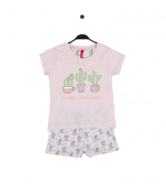 Admas para niños. Pijama Cute Cactuses rosa Admas