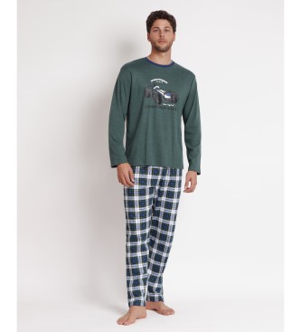 Admas para hombre. 62750-0-000361 Pijama Manga Larga Born To Ride verde (XXL), Homewear, Algodón, Admas outlet 2024.