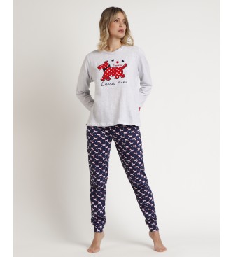 Admas para mujer. 62078-0-000106 Pijama Manga Larga Lou Lou Love Me gris (XXL), Homewear, Algodón, Admas outlet 2024.