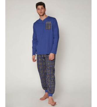 Admas para homem. Pijama de Chocolate de manhÃ£ azul Admas