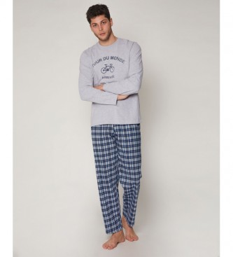 Admas para homem. Pijamas Tour cinza, azul Admas