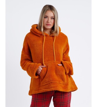Admas para mulher. Sweatshirt Manga comprida Corel com capuz Laranja