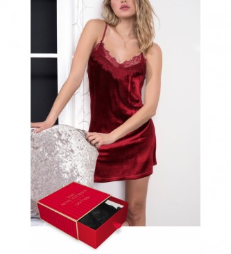 Admas para mulher. Camisn Velvet vermelho Admas