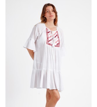 Admas para mujer. 19744-0-000001 Vestido Paradise blanco (XL), Casual, Algodón, Manga 3/4, Admas outlet 2024.