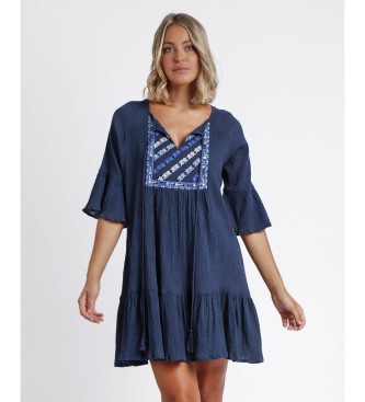 Admas para mujer. 19744-0-000204 Vestido Paradise marino (M), Casual, Algodón, Manga 3/4, Admas outlet 2024.