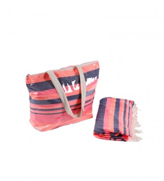 Admas para mujer. 19708P-0-000253 Set Pareo y Bolso Playa Rayas rosa (OSFA), Casual, Algodón, Beachwear, Admas outlet 2024.