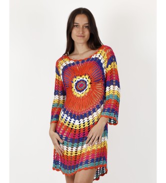 Admas para mujer. Vestido Playa Crochet Rainbow multicolor Admas