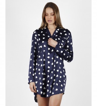 Admas para mujer. 51595-0-000216 Camisola Love Heart marino (XXL), Azul, Homewear, Poliéster, Manga larga, Admas outlet 2024.