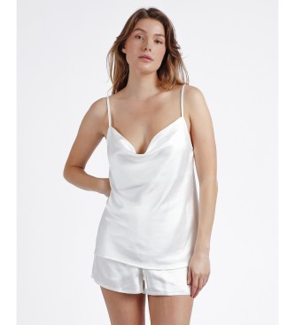 Admas para mulher. Pijama de al?as branco Satin Luxe Admas