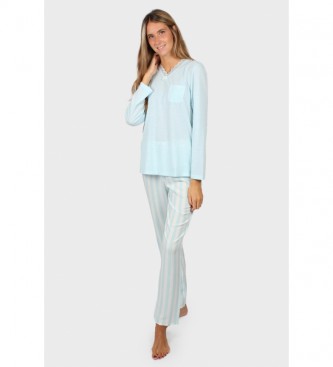 Admas para mulher. Pijamas Classic Stripes azul Admas