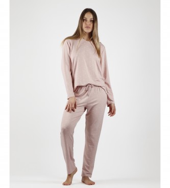 Admas para mujer. 56182-0-000042 Pijama Moon nude (L), Homewear, Rosa, Poliéster, Viscosa, Manga larga, Admas outlet 2024.