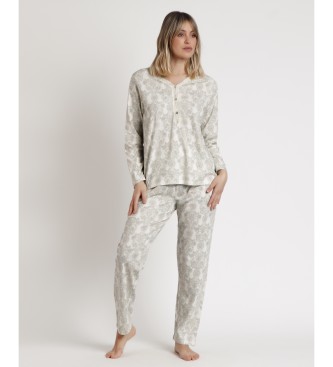Admas para mujer. 62653-0-001201 Pijama Manga Larga Tapeta Aqua beige (3XL), Homewear, Algodón, Admas outlet 2024.