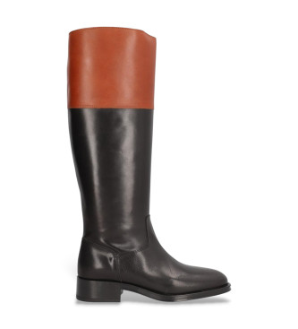 Alpe para mujer. 534208 Botas de Piel Couture marrón, negro (37), 3 a 5cm, Cremallera, Casual