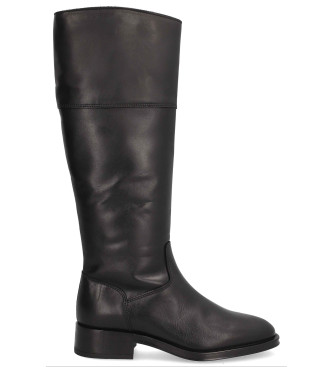 Alpe para mujer. 534208 Botas de piel Couture negro (38), Plano, Cremallera, Casual