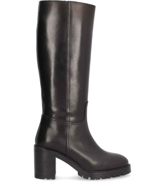 Alpe para mujer. 521808 Botas de piel Valley negro (37), 8 a 10cm, Cremallera, Casual