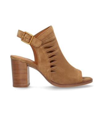 Alpe para mujer. 509811 Botines de piel Liset marrón (40), 3 a 5cm, Hebilla, Casual