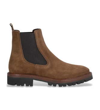 Alpe para mujer. 260911 Botines de piel Militare marrón (39), Plano, Ninguno, Casual