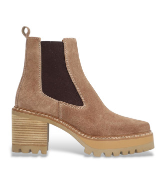 Alpevoor vrouwen. 243611 Nieuwe Amelie bruin leren enkellaarsjes (40), 5 tot 8 cm, Geen, Casual
