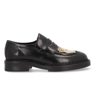 Mocasines Chester de piel negro (38), Plano, Ninguno, Casual, Alpe outlet 2024.