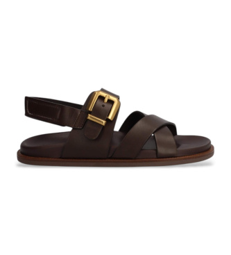 Para mujer. 557417 Sandalias de piel Isabella (38), Plano, Hebilla, Casual