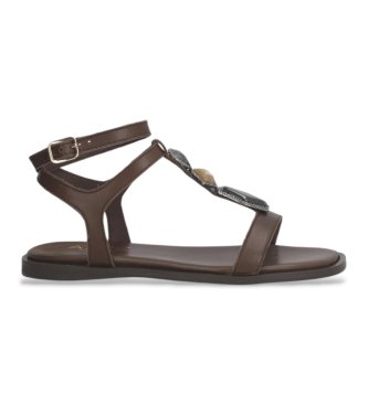 Para mujer. 559617 Sandalias de piel Sheila (36), Plano, Hebilla, Casual