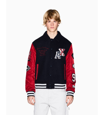 A|X Armani Exchange para hombre. XM001106AF16601MB164 Chaqueta Bomber Univesitaria marino (M), Casual, Poliéster