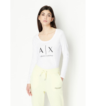 Armani Exchange para mujer. 8NYTDGYJ16Z1000 Camiseta de punto regular fit blanco (M), Casual, Algodón, Manga larga